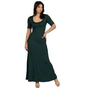 Elegant Forest Green Maxi Dress